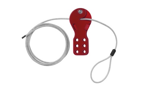 ABUS Red 6-Lock Lockout Steel, Plastic Cable Lockout, 7 mm