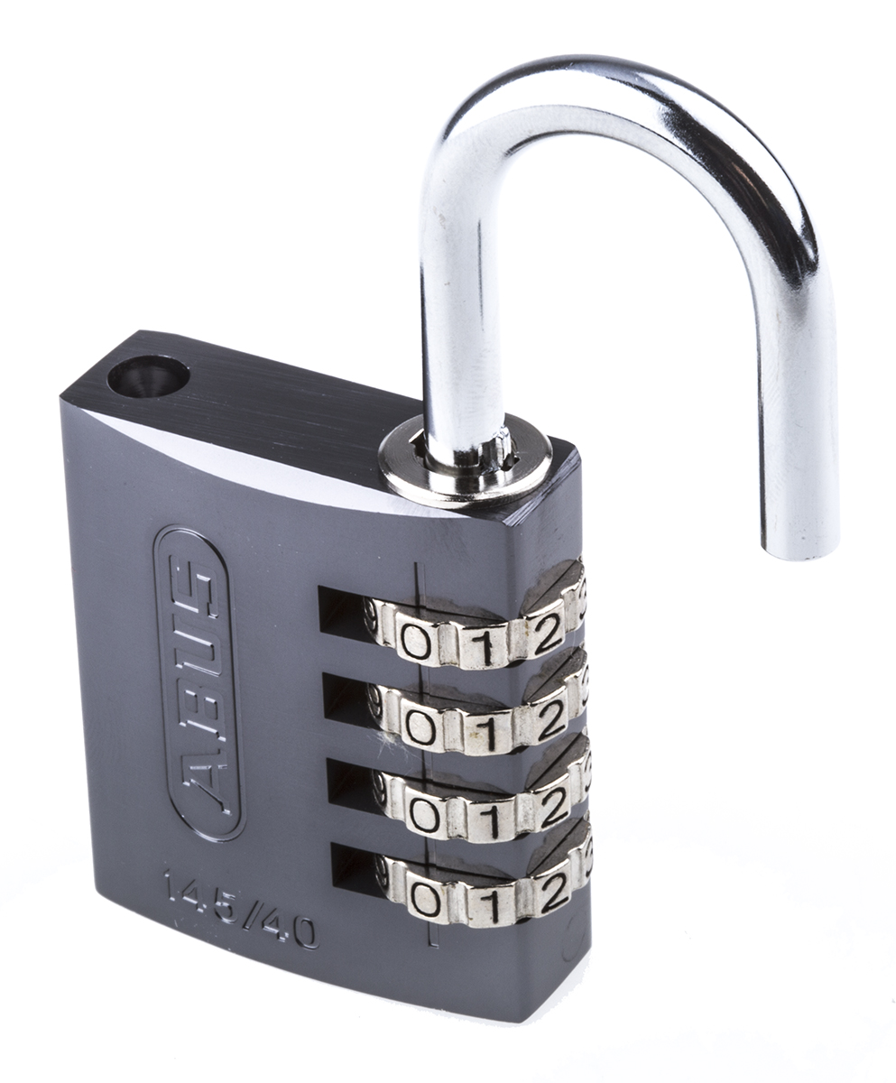0036976 ABUS Combination Padlock Aluminium, Steel Safety Padlock Weatherproof, 6 mm Shackle, 40 mm Body