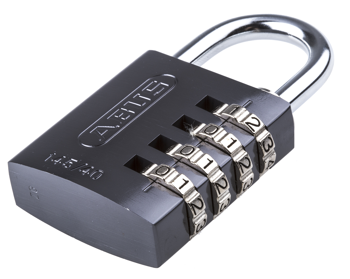 0036976 ABUS Combination Padlock Aluminium, Steel Safety Padlock Weatherproof, 6 mm Shackle, 40 mm Body