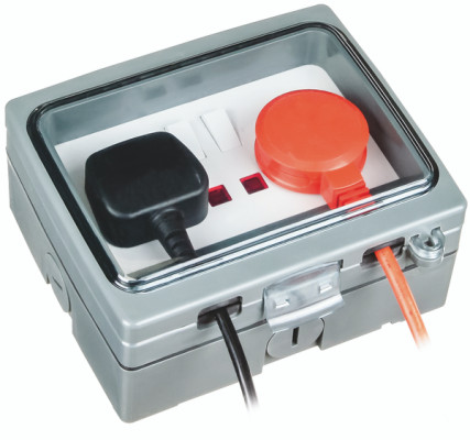 tgv201n Timeguard Grey 2 Gang Plug Socket, 1 Pole Poles, 13A, Type G - British, Outdoor Use