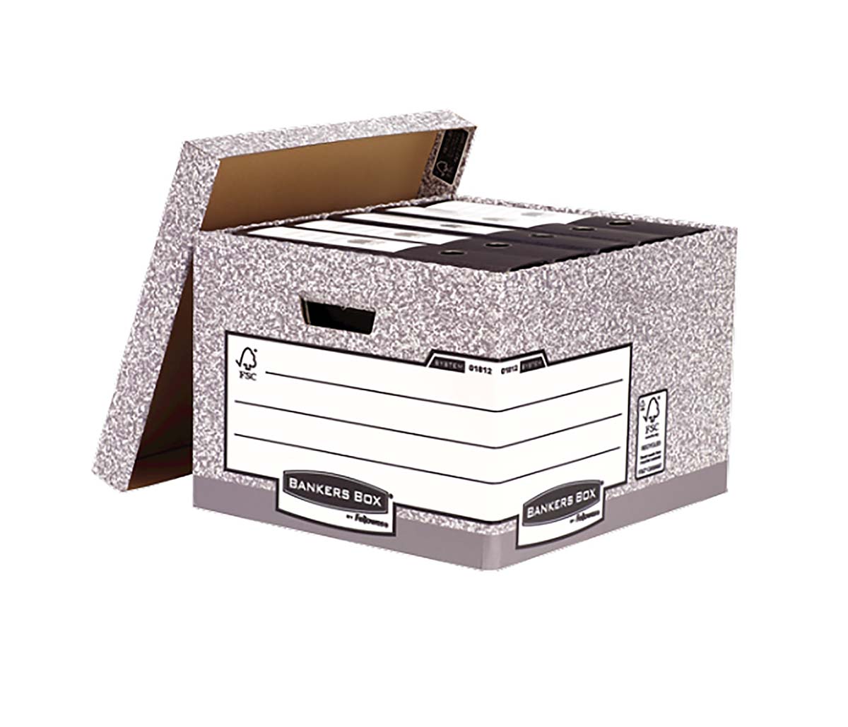 Fellowes Grey Archive Box 6 H287 mm  x W380mm  x D430 mm