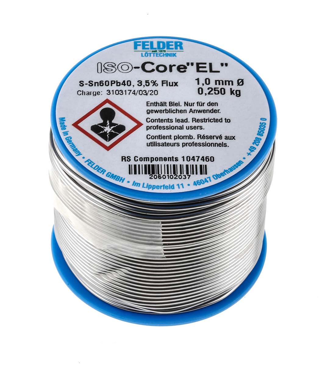 Felder Lottechnik Wire, 1mm Lead solder, 183°C Melting Point