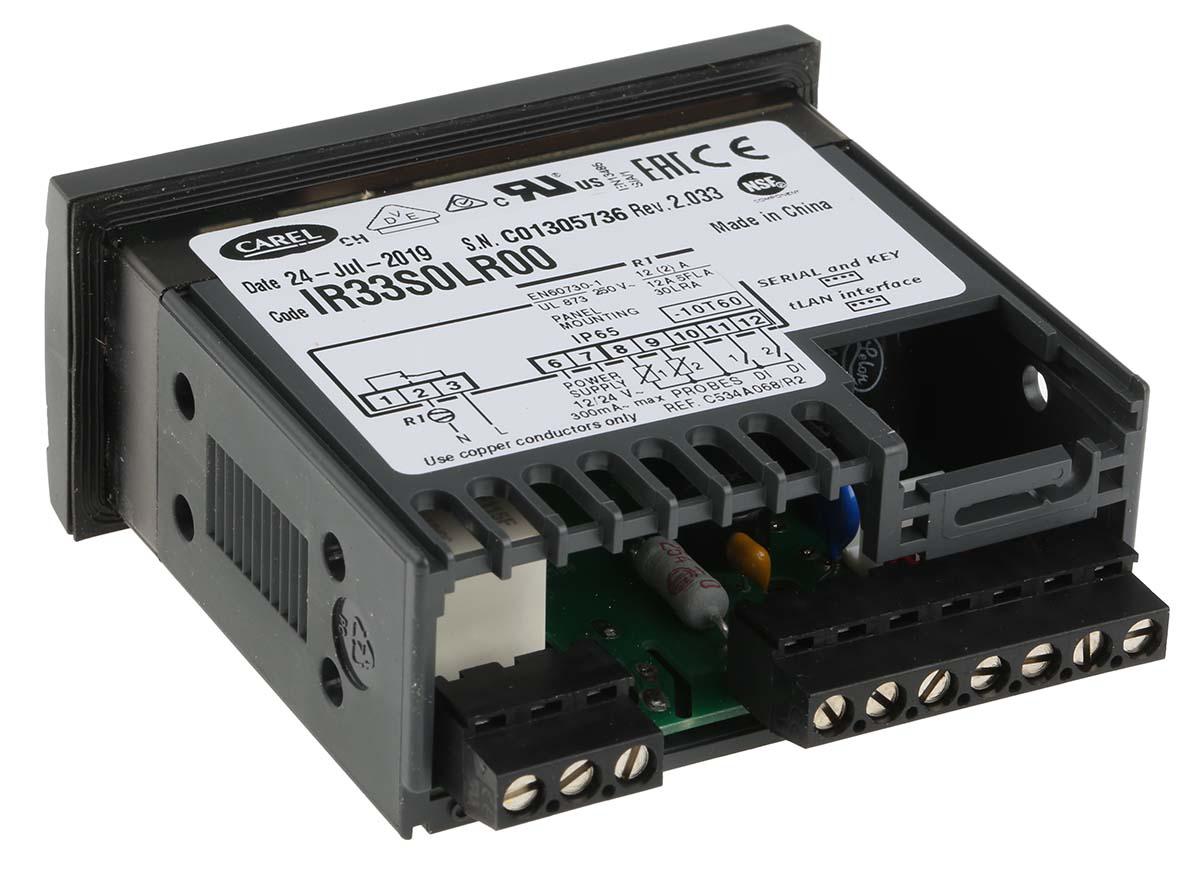 ir33s0lr00 Carel IR33 On/Off Temperature Controller, 76.2 x 34.2mm, 12 → 24 V ac/dc Supply Voltage