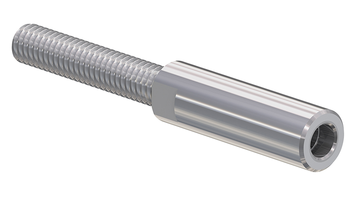 010002 Staubli 3 mm Silver Terminal Post, M4 Thread, 55A