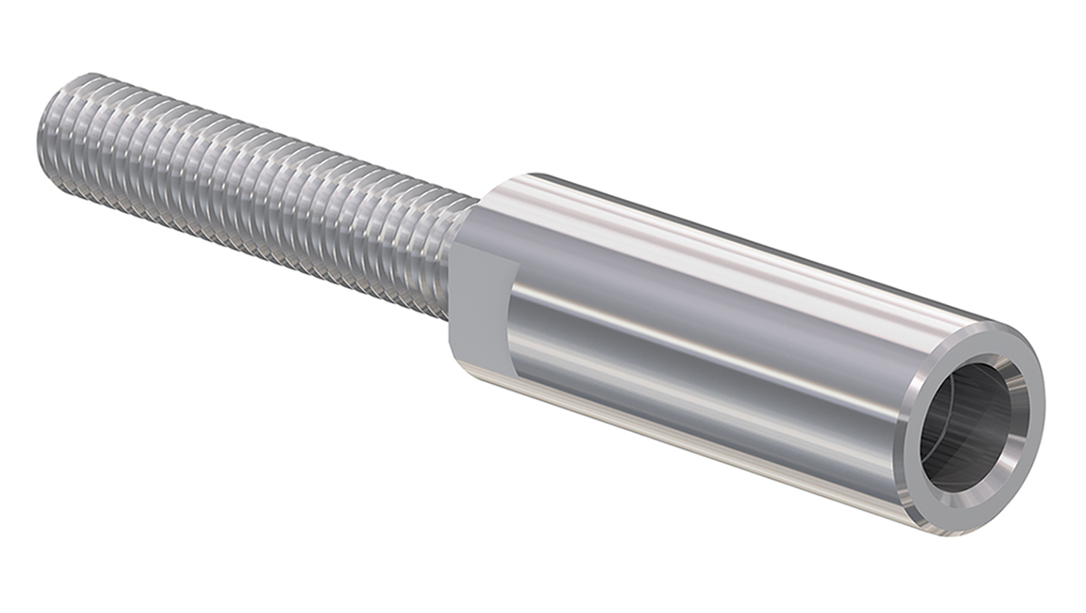 010004 Staubli 5 mm Silver Terminal Post, M5 Thread, 100A