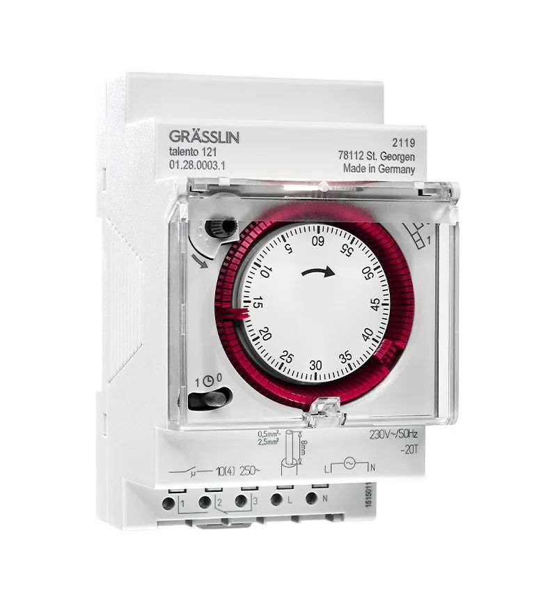 Grasslin Analogue DIN Rail Time Switch, 1-Channel 230 V ac