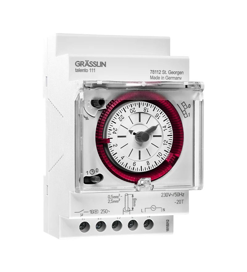 Grasslin Analogue DIN Rail Time Switch, 1-Channel 230 V ac