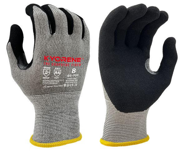 KYORENE 01-701 Grey Graphene Work Gloves, Size 9, Nitrile Micro-Foam Coating