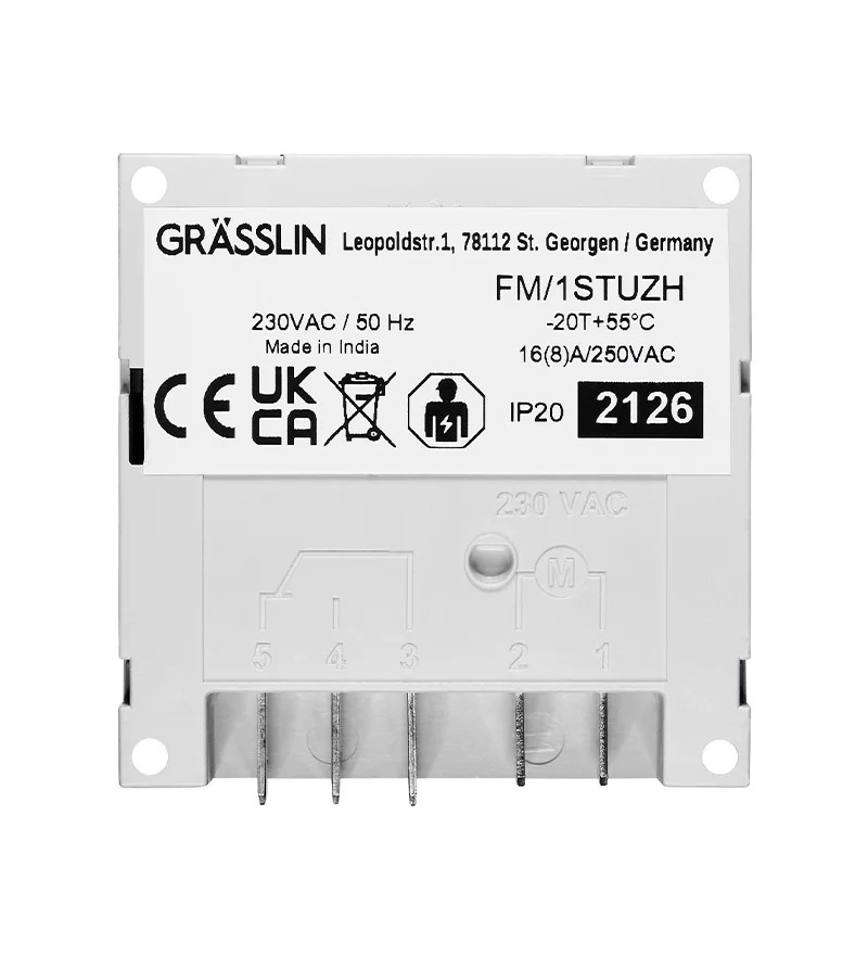 017610011 Grasslin Analogue Time Switch, 1-Channel 230 V ac
