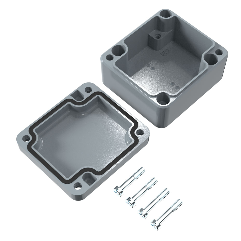 01060603 Rose Aluminium Standard Series Grey Die Cast Aluminium Enclosure, IP66, IK09 64 mm, 64 mm, 58 mm