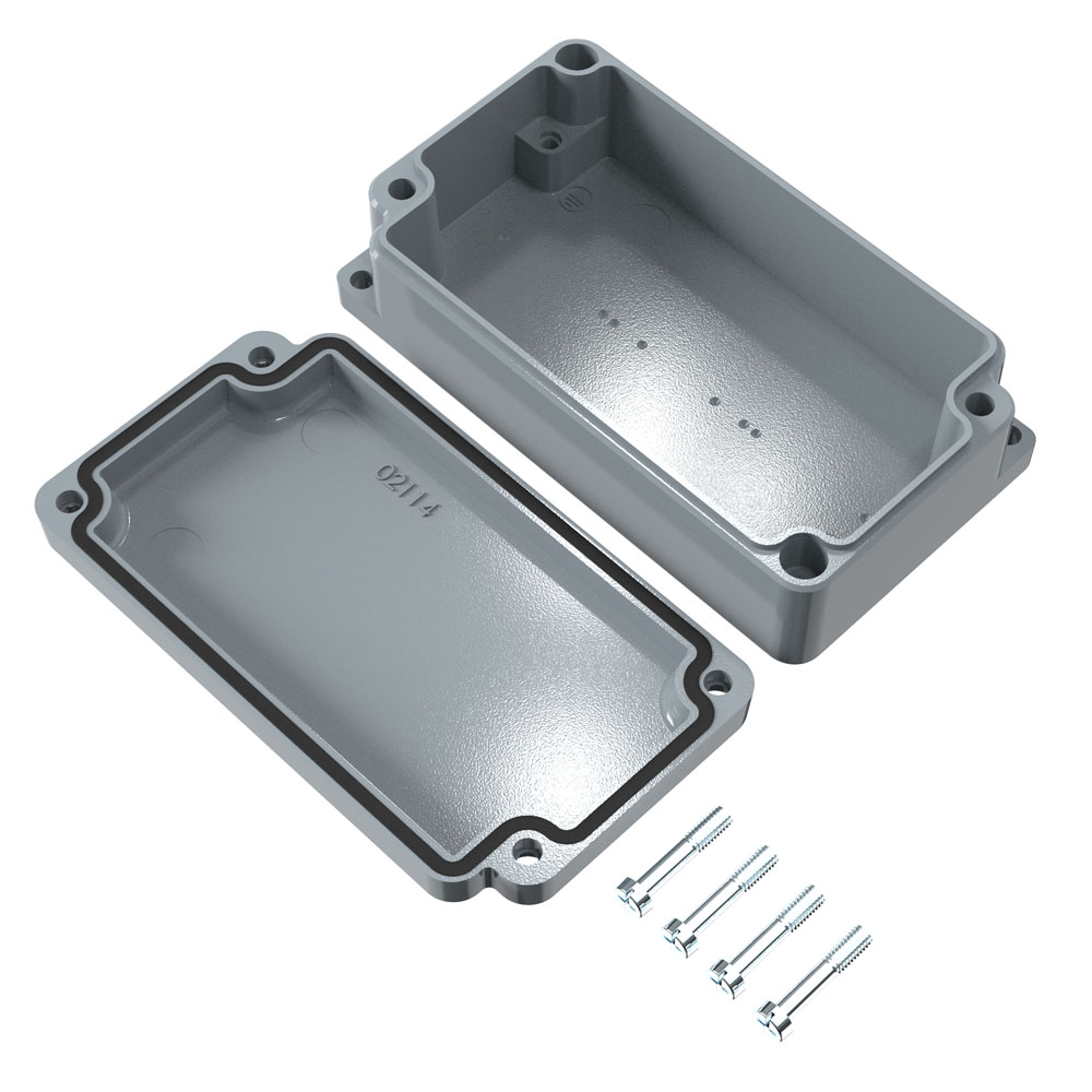 01061200 Rose Aluminium Standard Series Grey Die Cast Aluminium Enclosure, IP66, IK09 34 mm, 115 mm, 64 mm