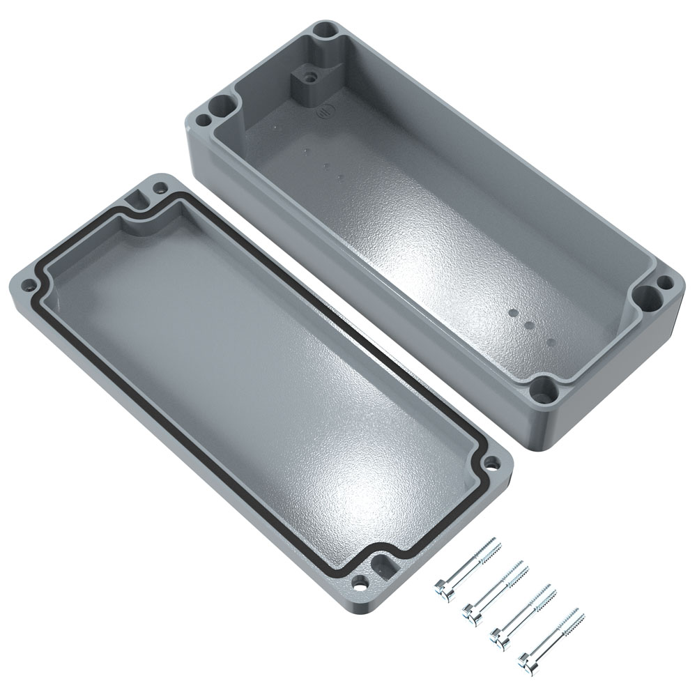01061503 Rose Aluminium Standard Series Grey Die Cast Aluminium Enclosure, IP66, IK09 34 mm, 150 mm, 64 mm