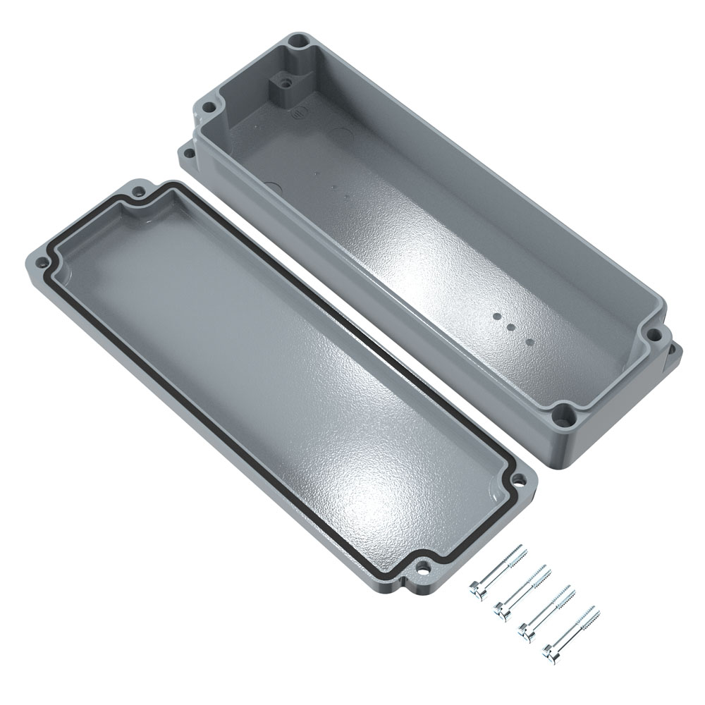 01061900 Rose Aluminium Standard Series Grey Die Cast Aluminium Enclosure, IP66, IK08 34 mm, 185 mm, 64 mm
