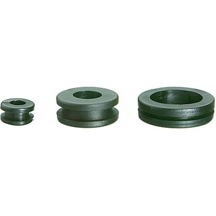 SES Sterling DK Black Polyvinyl Chloride 9 mm Cable Grommet for 6 mm Cable Dia. for 6 mm Cable Dia. 01070021010