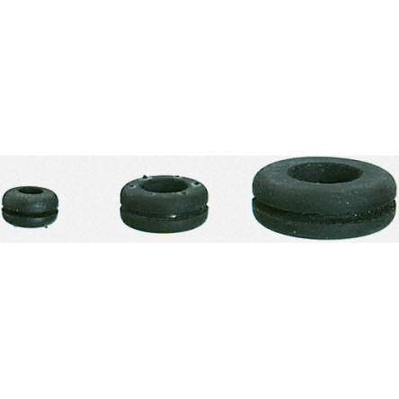 SES Sterling DK Black Polyvinyl Chloride 14 mm Cable Grommet for 7 mm Cable Dia. for 7 mm Cable Dia. 01070024010