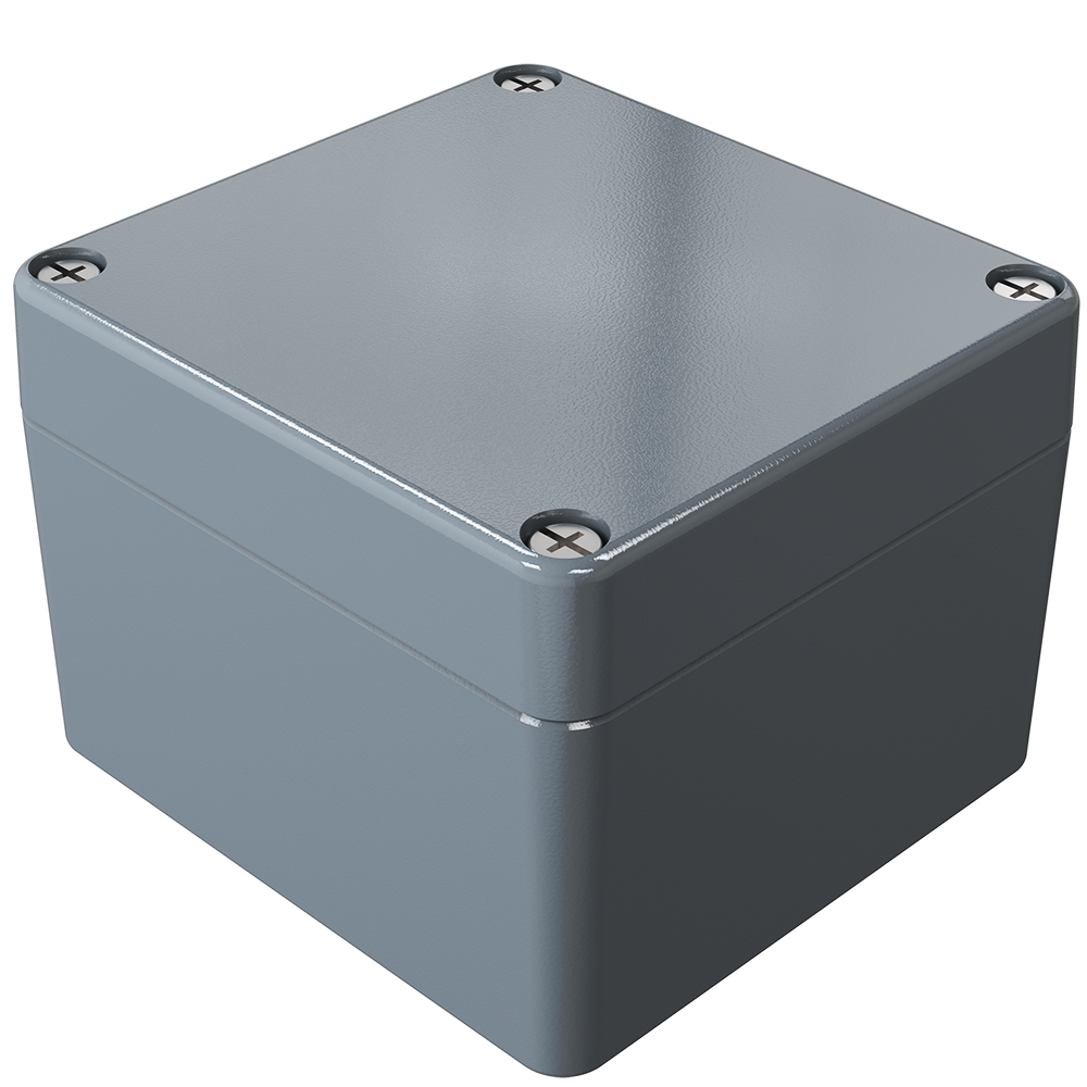 Rose Aluminium Standard Series Grey Die Cast Aluminium Enclosure, IP66, IK09 80 mm, 80 mm, 75 mm