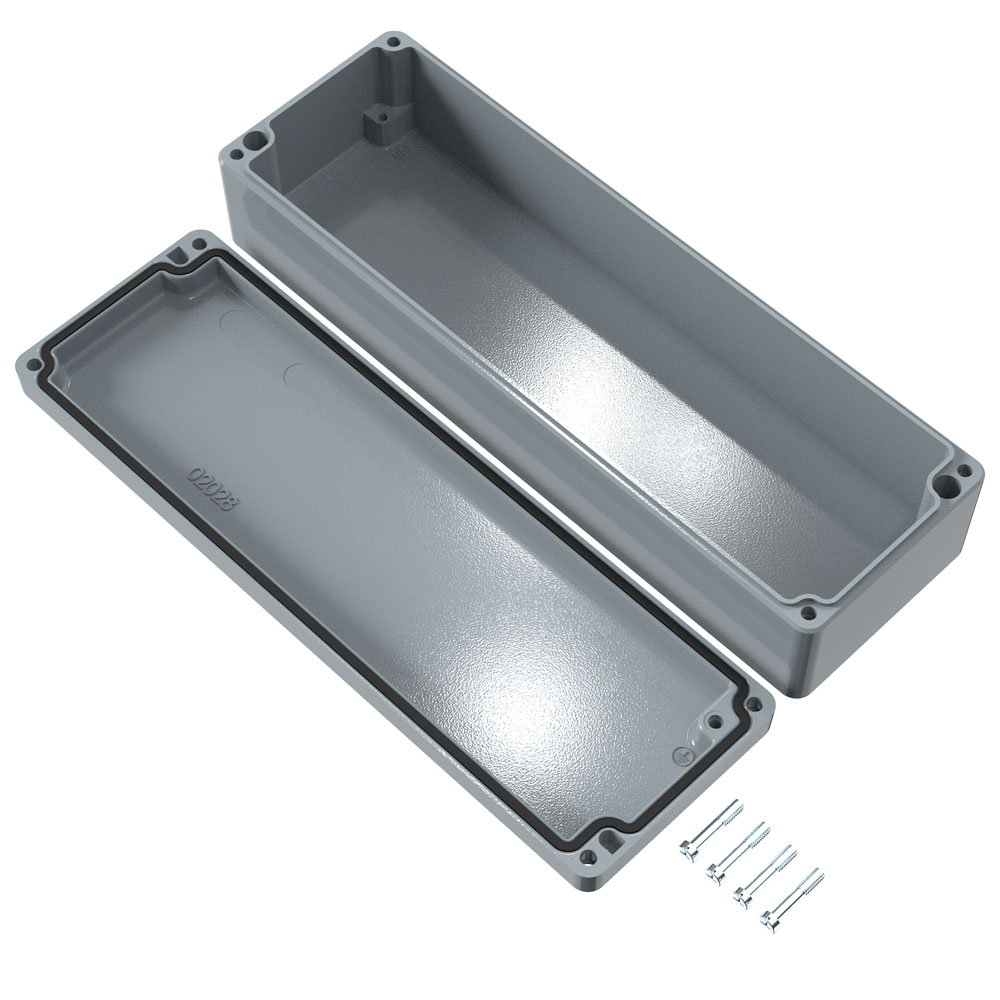 01082505 Rose Aluminium Standard Series Grey Die Cast Aluminium Enclosure, IP66, IK09 52 mm, 250 mm, 80 mm