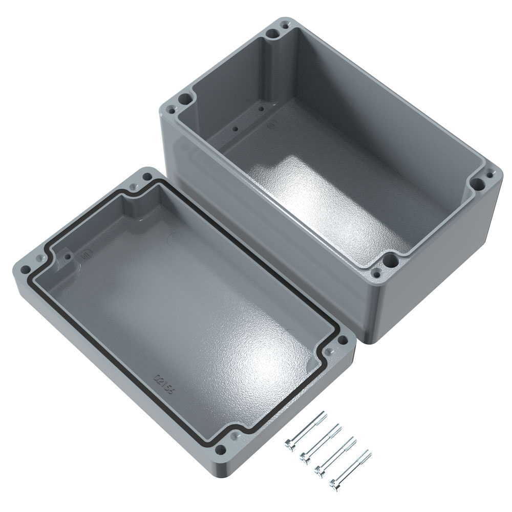 01101608 Rose Aluminium Standard Series Grey Die Cast Aluminium Enclosure, IP66, IK09 100 mm, 100 mm, 160 mm
