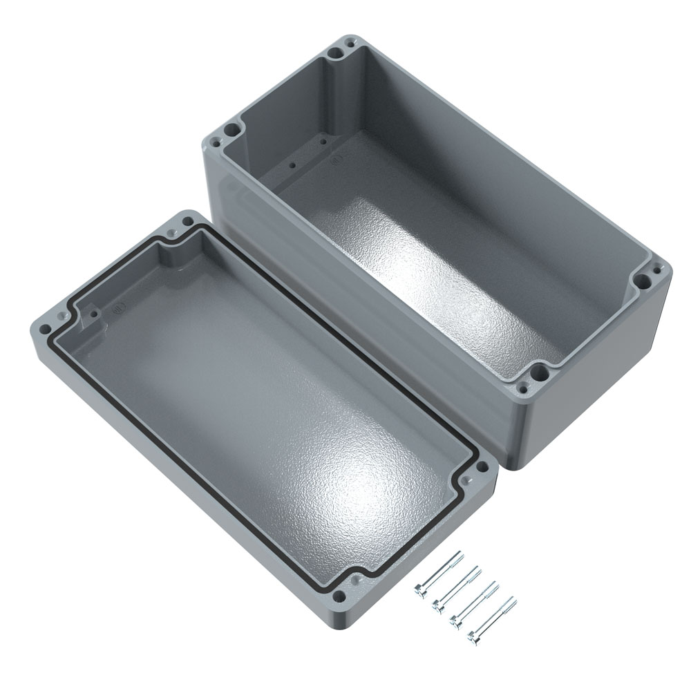 01102008 Rose Aluminium Standard Series Grey Die Cast Aluminium Enclosure, IP66, IK09 80 mm, 200 mm, 100 mm