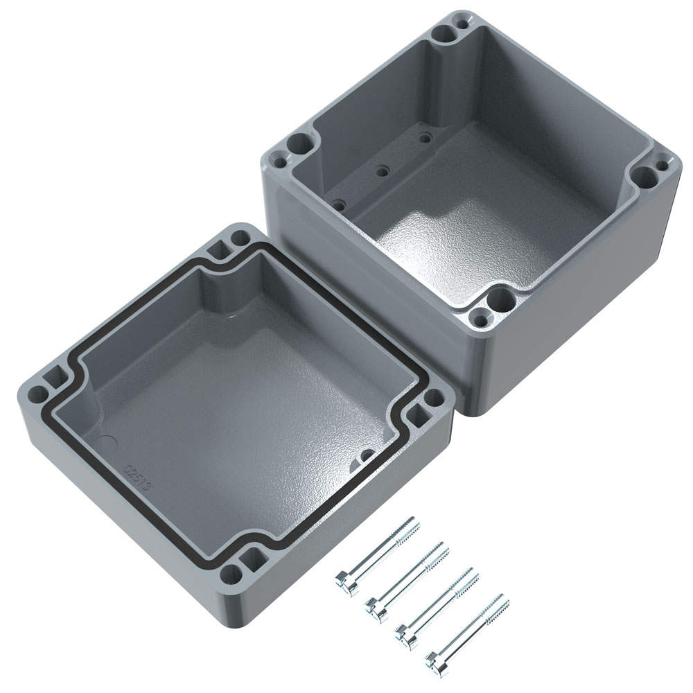 01121209 Rose Aluminium Standard Series Grey Die Cast Aluminium Enclosure, IP66, IK09 122 mm, 122 mm, 120 mm