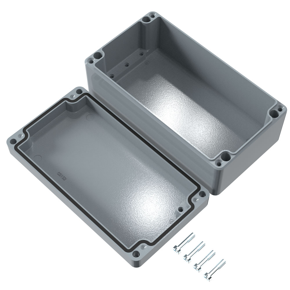 01122208 Rose Aluminium Standard Series Grey Die Cast Aluminium Enclosure, IP66, IK09 220 mm, 220 mm, 120 mm