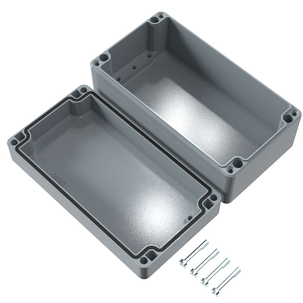 01122209 Rose Aluminium Standard Series Grey Die Cast Aluminium Enclosure, IP66, IK09 90 mm, 220 mm, 120 mm