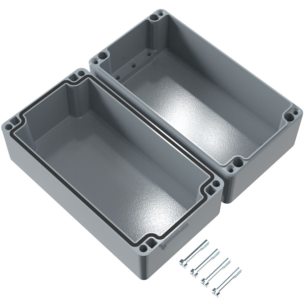 01122212 Rose Aluminium Standard Series Grey Die Cast Aluminium Enclosure, IP66, IK09 118 mm, 118 mm, 220 mm