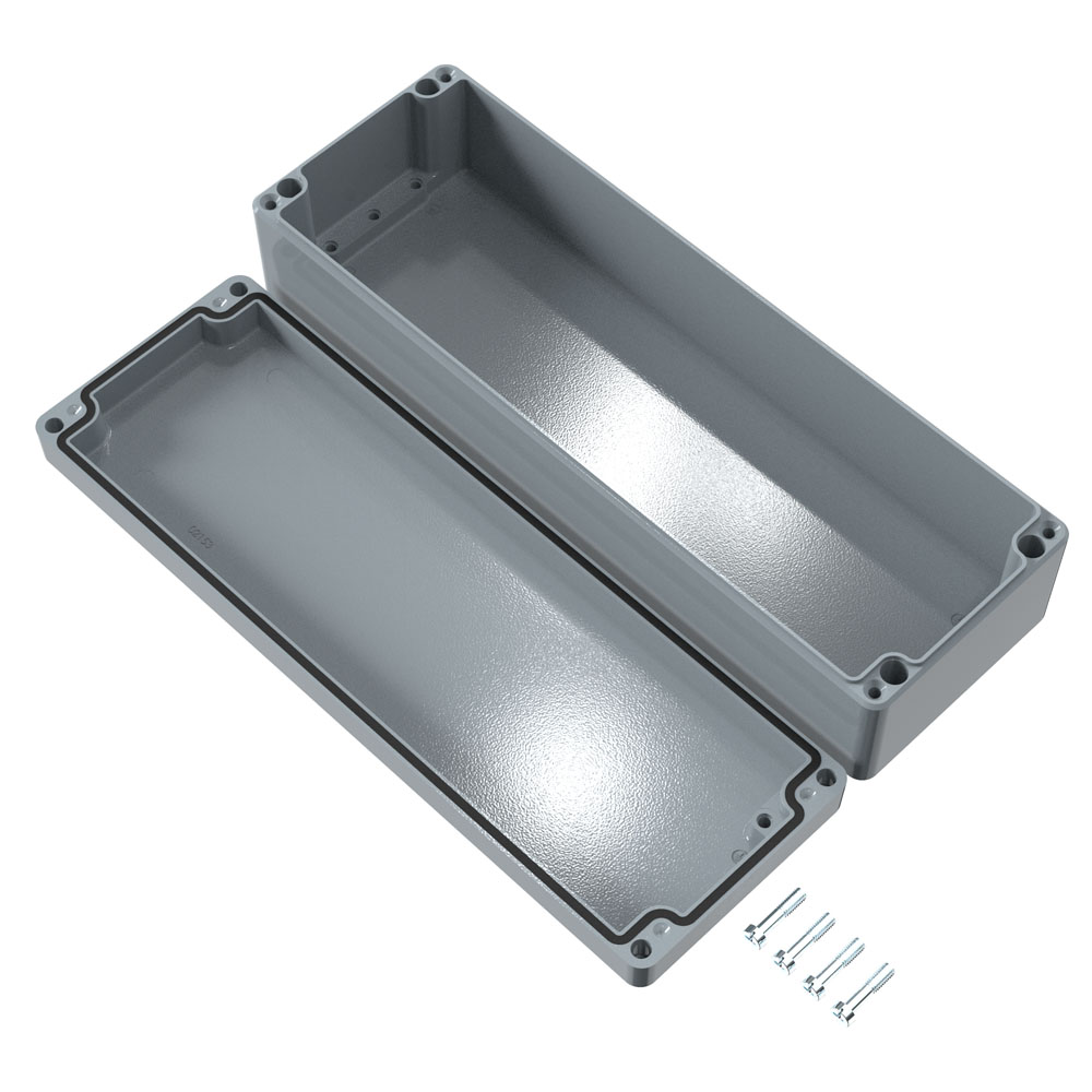 01123608 Rose Aluminium Standard Series Grey Die Cast Aluminium Enclosure, IP66, IK09 80 mm, 360 mm, 120 mm