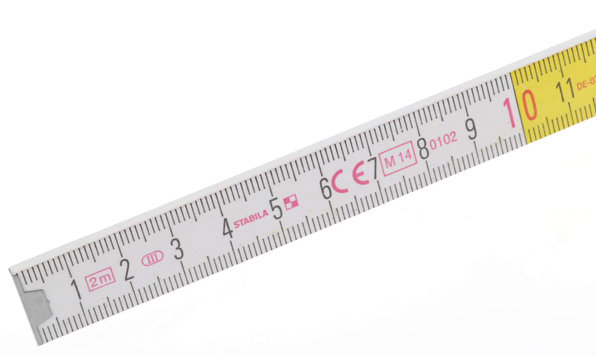 011284 Stabila 2 m Beech Folding Ruler Metric