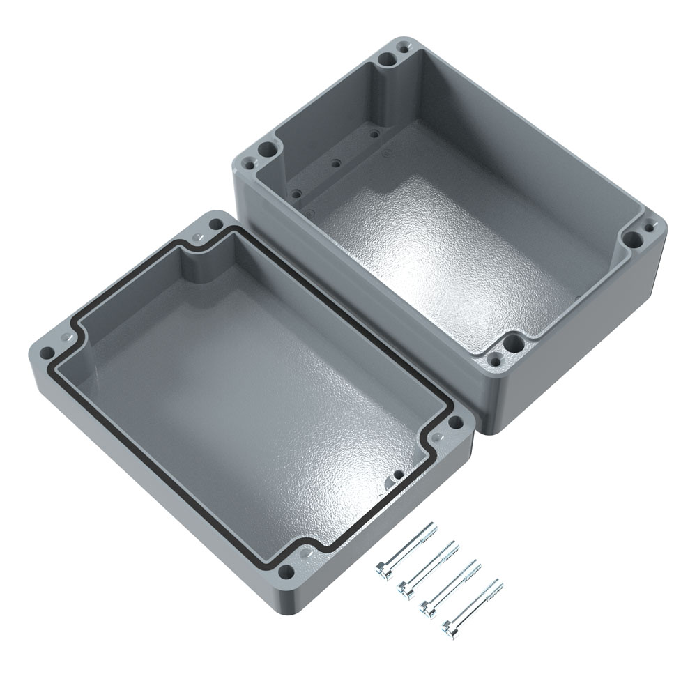 01142009 Rose Aluminium Standard Series Grey Die Cast Aluminium Enclosure, IP66, IK09 200 mm, 200 mm, 140 mm