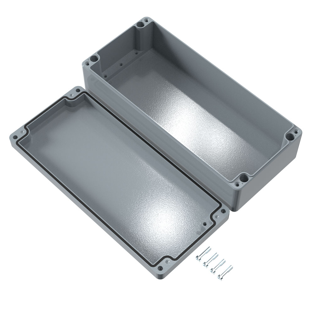 01163609 Rose Aluminium Standard Series Grey Die Cast Aluminium Enclosure, IP66, IK09 91 mm, 360 mm, 160 mm