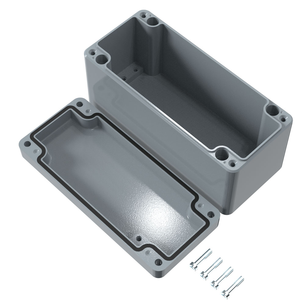 01231011 Rose Aluminium Standard Series Grey Die Cast Aluminium Enclosure, IP66, IK09 110 mm, 230 mm, 100 mm
