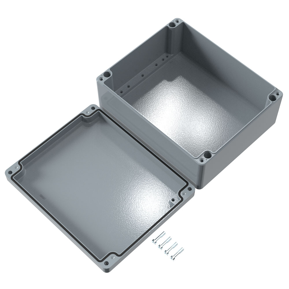 01232811 Rose Aluminium Standard Series Grey Die Cast Aluminium Enclosure, IP66, IK09 280 mm, 280 mm, 230 mm