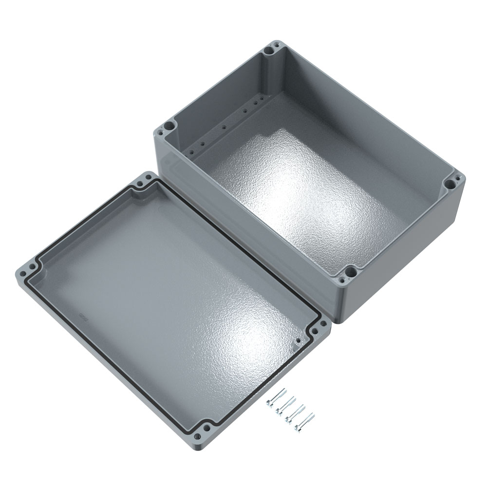 01233311 Rose Aluminium Standard Series Grey Die Cast Aluminium Enclosure, IP66, IK09 111 mm, 330 mm, 230 mm