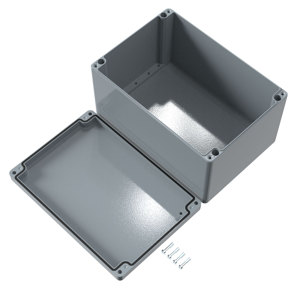01233318 Rose Aluminium Standard Series Grey Die Cast Aluminium Enclosure, IP66, IK09 330 mm, 330 mm, 230 mm
