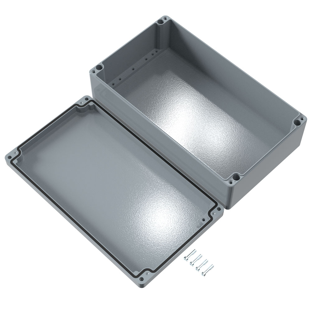 01234011 Rose Aluminium Standard Series Grey Die Cast Aluminium Enclosure, IP66, IK09 400 mm, 400 mm, 230 mm