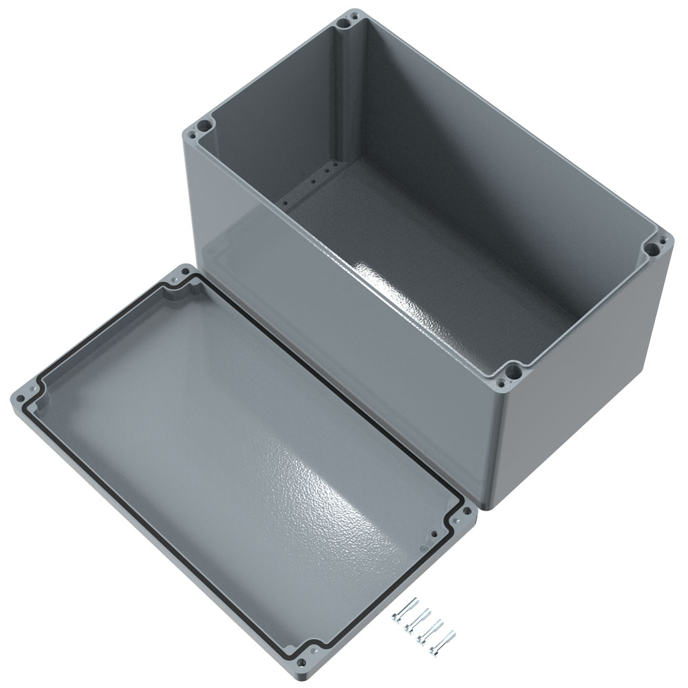 01234023 Rose Aluminium Standard Series Grey Die Cast Aluminium Enclosure, IP66, IK09 225 mm, 400 mm, 230 mm