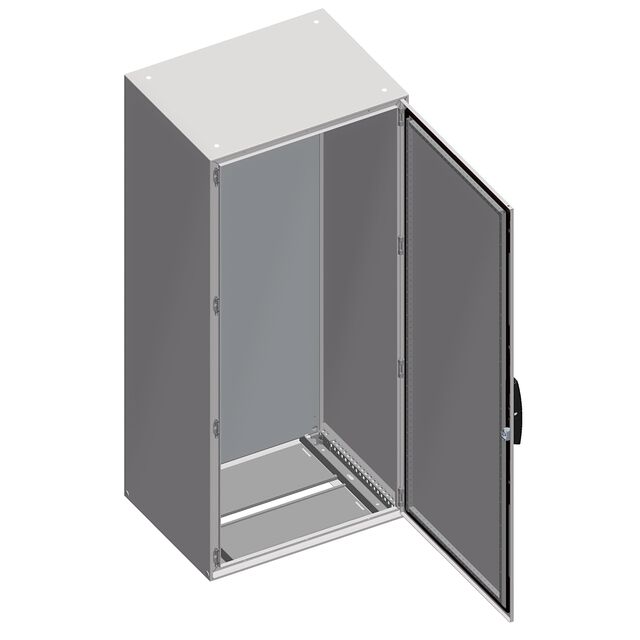 nsysm18840p Floor Standing Enclosure, Single Door, Steel, Grey, 1800 x 800 x 400mm IP55 Spacial SM