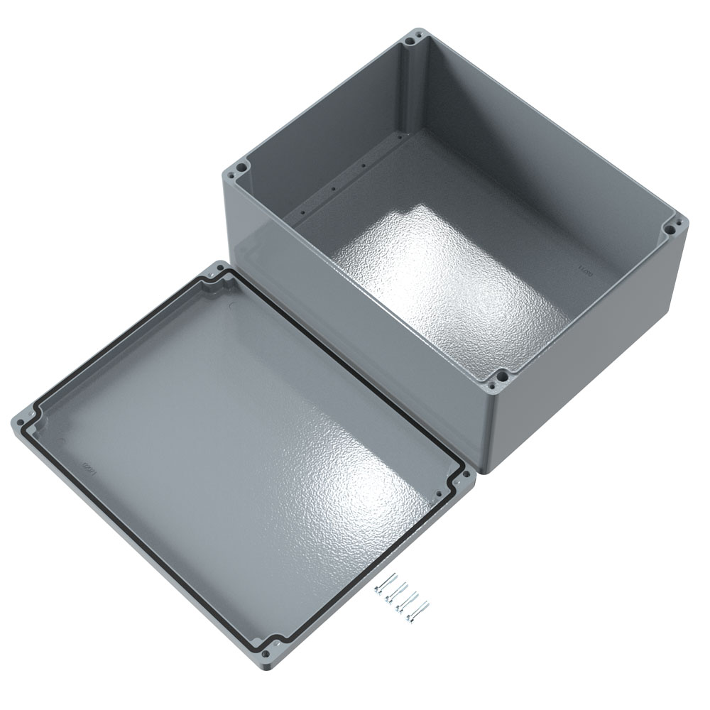 01314018 Rose Aluminium Standard Series Grey Die Cast Aluminium Enclosure, IP66, IK09 400 mm, 400 mm, 310 mm