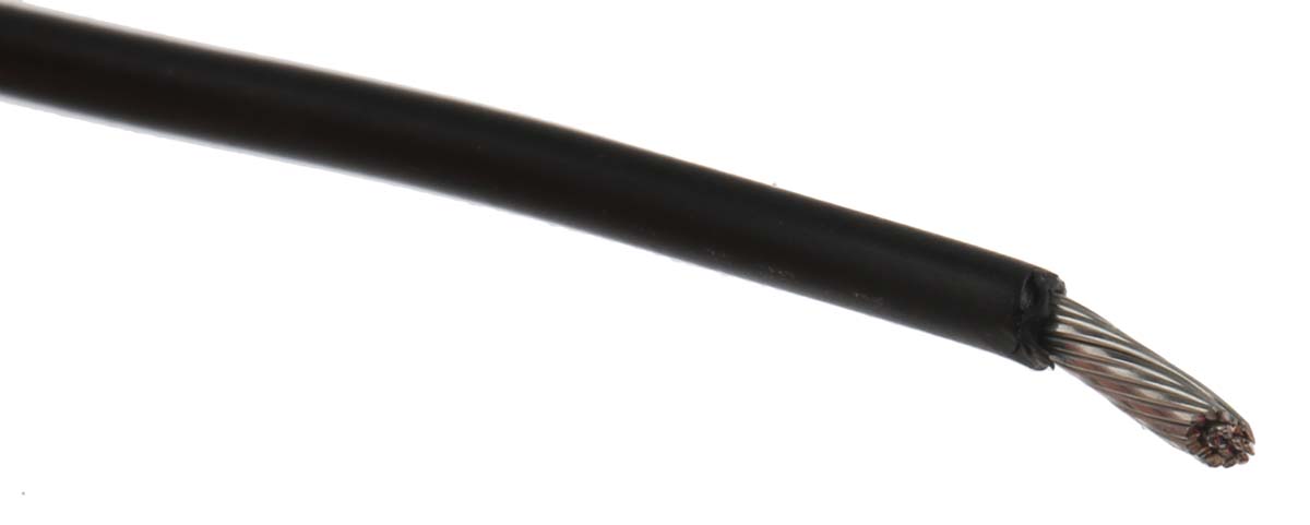 6715-bk005 Alpha Wire Ecogen Ecowire Series Black 0.75 mm² Hook Up Wire, 18 AWG, 16, 30 m, Modified Polyphenylene Ether, 6715 BK005