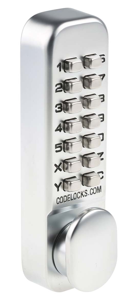 0155-sg Codelock Steel Mechanical Silver, Polished Brass Code Lock