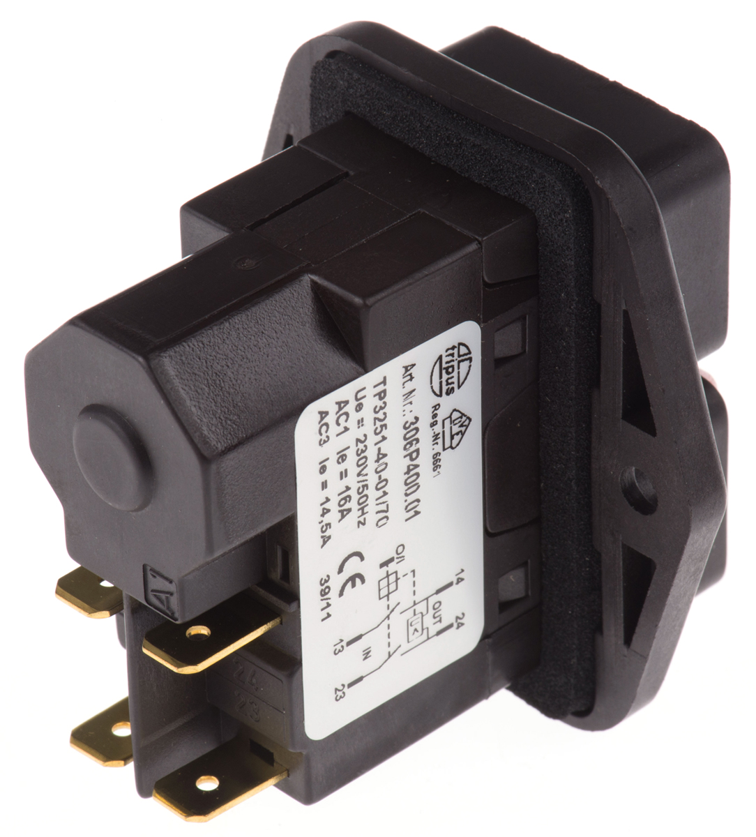 3251-20-0152 EICHOFF Push Button Switch, Latching, Panel Mount, DPDT, 230V