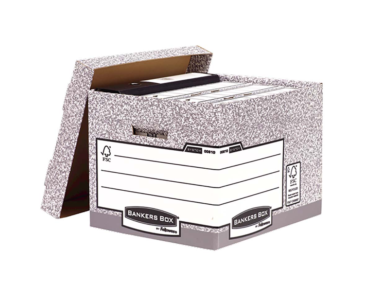 Fellowes Grey Archive Box 4 H285 mm  x W333mm  x D380 mm