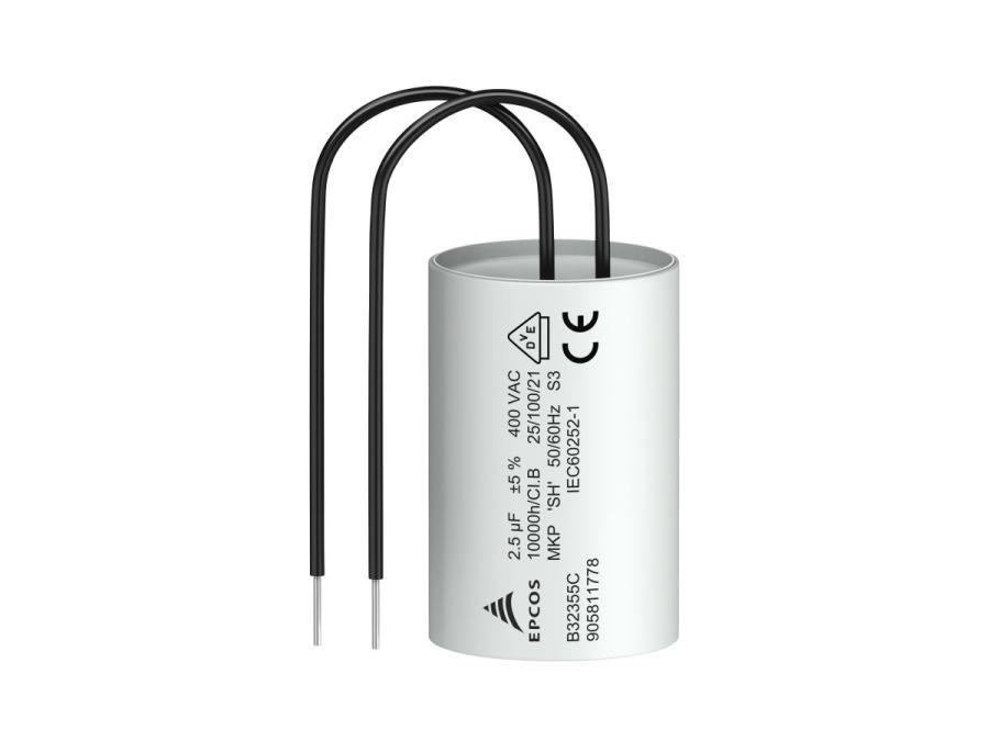 EPCOS B32355C Polypropylene Film Capacitor, 400V ac, ±5%, 3μF, Wire Leads