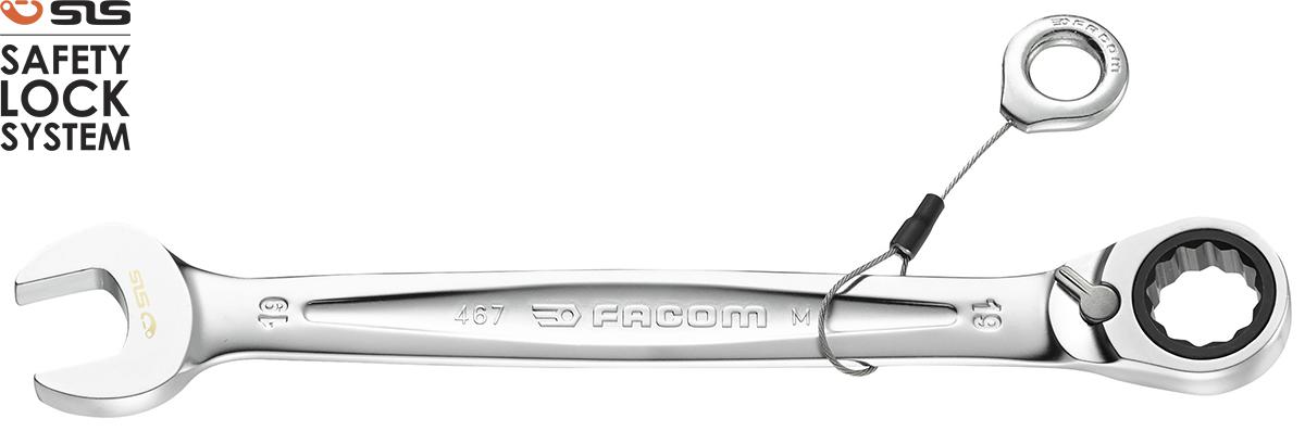 Facom 467 Series Combination Ratchet Spanner, 32mm, Metric, Height Safe, Double Ended, 424 mm Overall