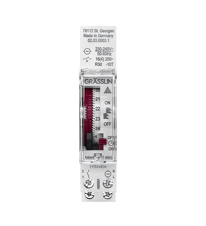 020300031 Grasslin Analogue DIN Rail Time Switch 240V ac