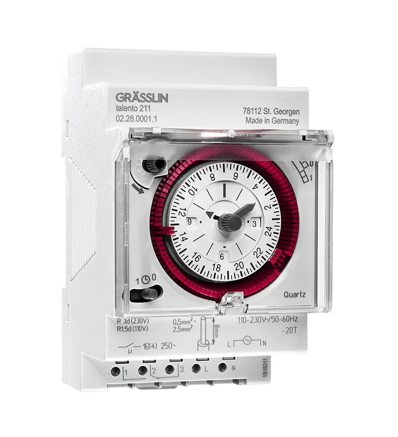 Grasslin Analogue DIN Rail Time Switch 230V ac