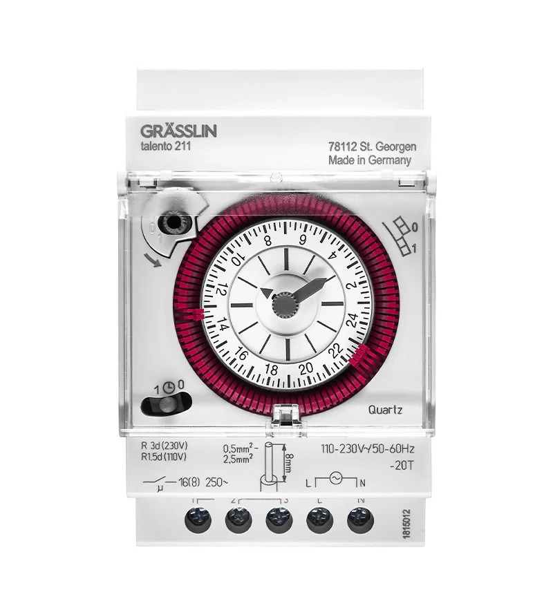 022810011 Grasslin Analogue DIN Rail Time Switch 230V ac