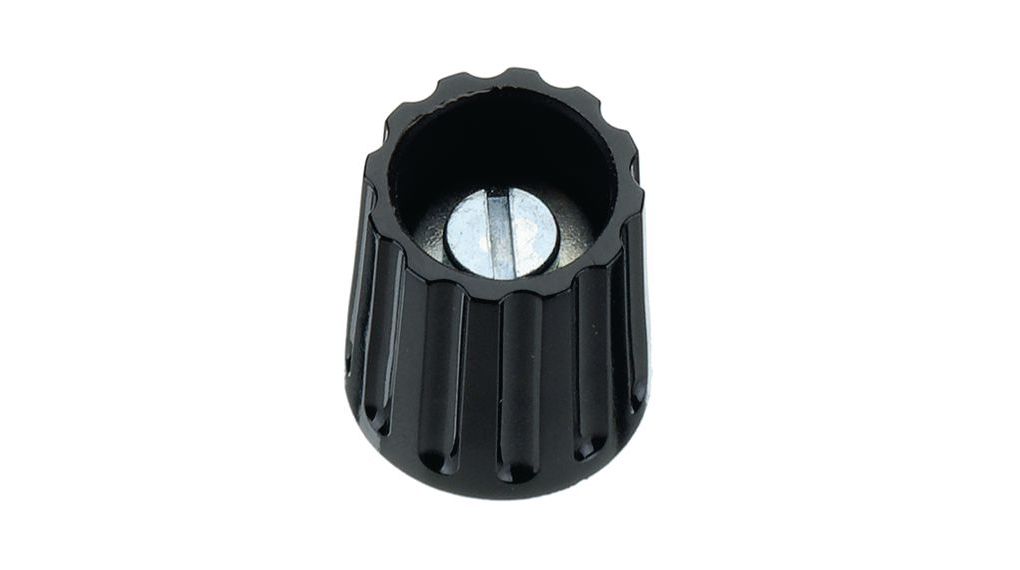 Elma Potentiometer Knob 21 mm, 020-4425 6 mm, Black