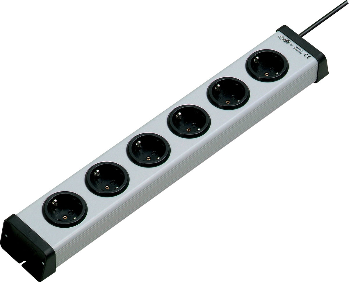 Bodo Ehmann Type F 6 Gang Socket Bar, 1.5m Cable, 16A, 250V ac